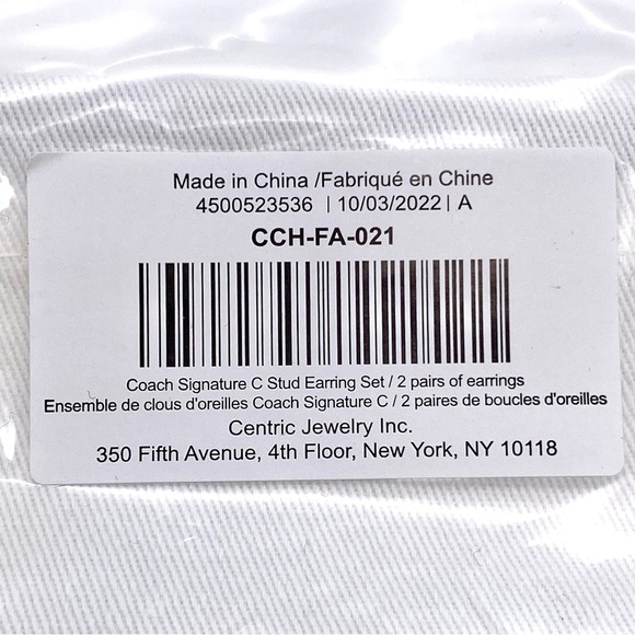 NWT Coach Signature C & Stone Stud Earrings Set - Picture 14 of 15